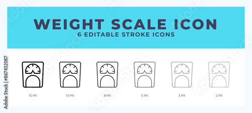 Weight scale icon. Editable stroke line icon vector illustration.