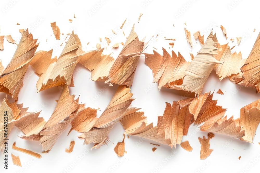 A detailed view of a small piece of wood shaving A detailed view of a small piece of wood shaving