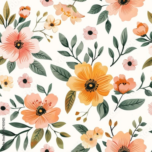 Vibrant Florals Dance Across Calm Ground