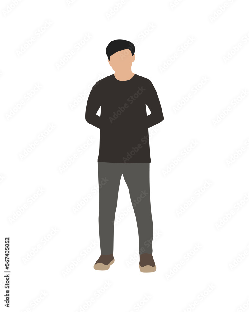 Flat vector people and illustration, man with casual outfit Flat vector people and illustration, man with casual outfit