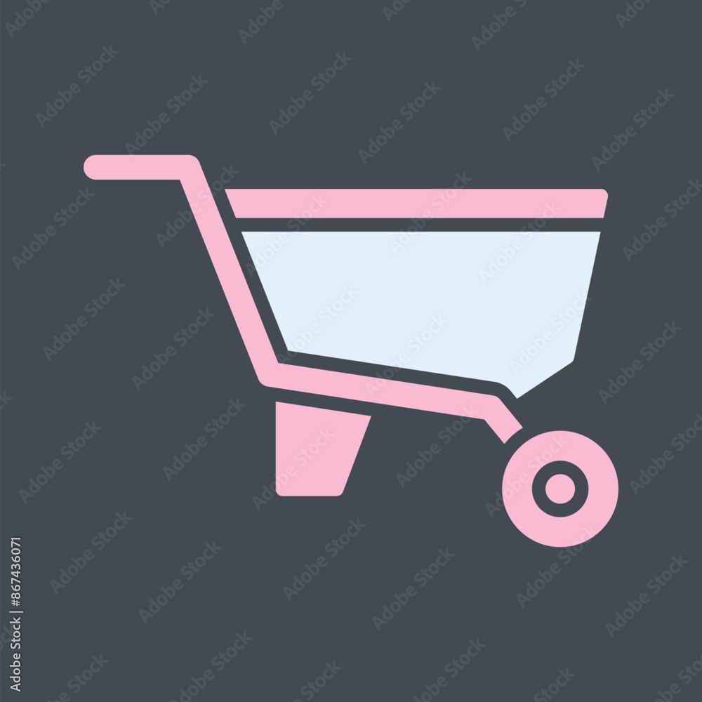 Wheelbarrow Vector Icon Wheelbarrow Vector Icon