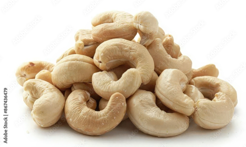 Nutty Delight: Fresh Cashews in Pile Nutty Delight: Fresh Cashews in Pile