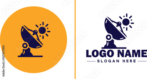 satellite dish icon Satellite antenna Satellite receiver Parabolic dish flat logo sign symbol editable vector