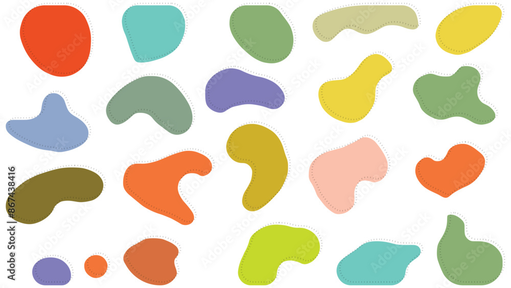custom made wallpaper toronto digitalColorful Organic Blobs & Irregular Shapes Seamless Abstract Pattern Silhouettes (1)