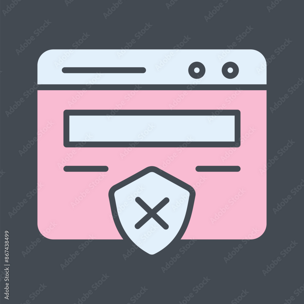 Unprotected Website Vector Icon Unprotected Website Vector Icon