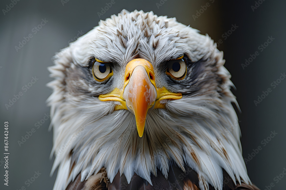 Majestic Eagle on White Background, Symbol of Freedom and Strength Majestic Eagle on White Background, Symbol of Freedom and Strength