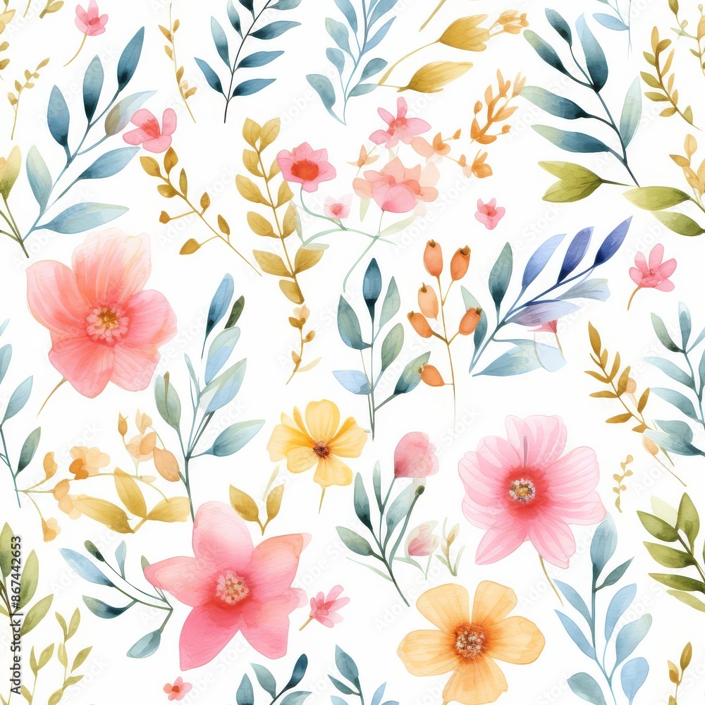 Whimsical Design Featuring Interwoven Petals and Leaves Whimsical Design Featuring Interwoven Petals and Leaves