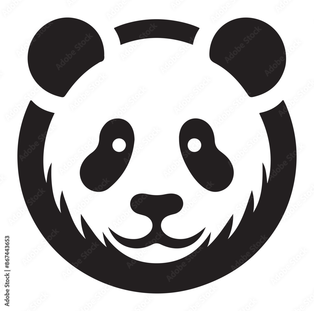 panda silhouette vector isolated on white background. panda silhouette vector isolated on white background.