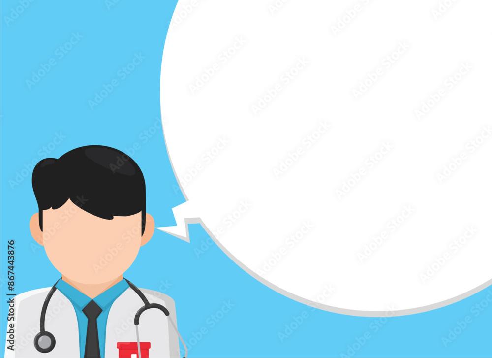 doctor's opinion with speech bubble, vector illustration in flat style doctor's opinion with speech bubble, vector illustration in flat style