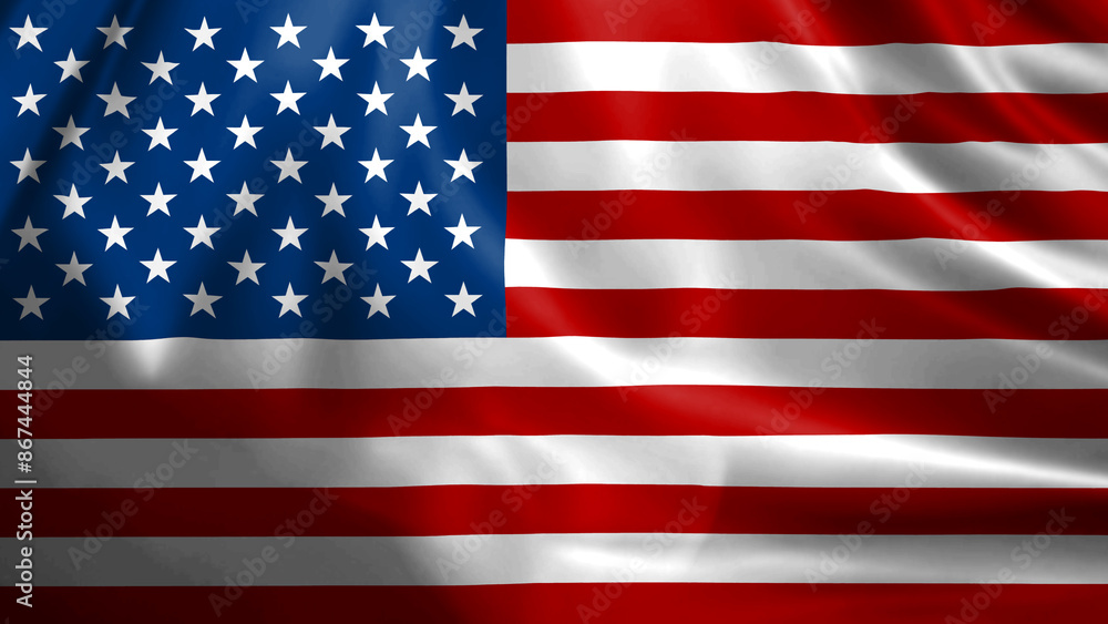 Fototapeta premium USA waving flag 3d illustration