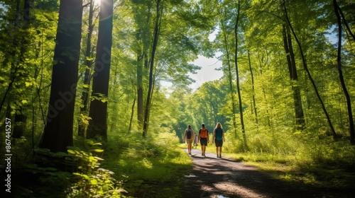 Serene Forest Paths with Sunlight.