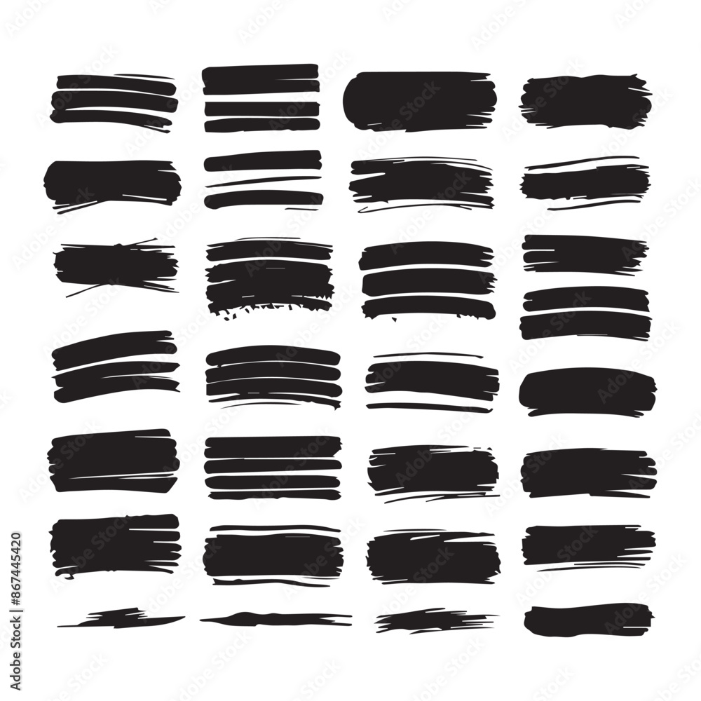 Free vector ink brush stroke collection Free vector ink brush stroke collection
