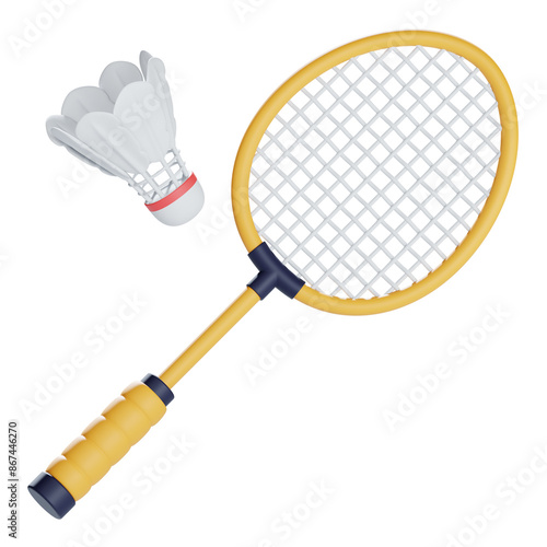 badminton 3d icon illustration