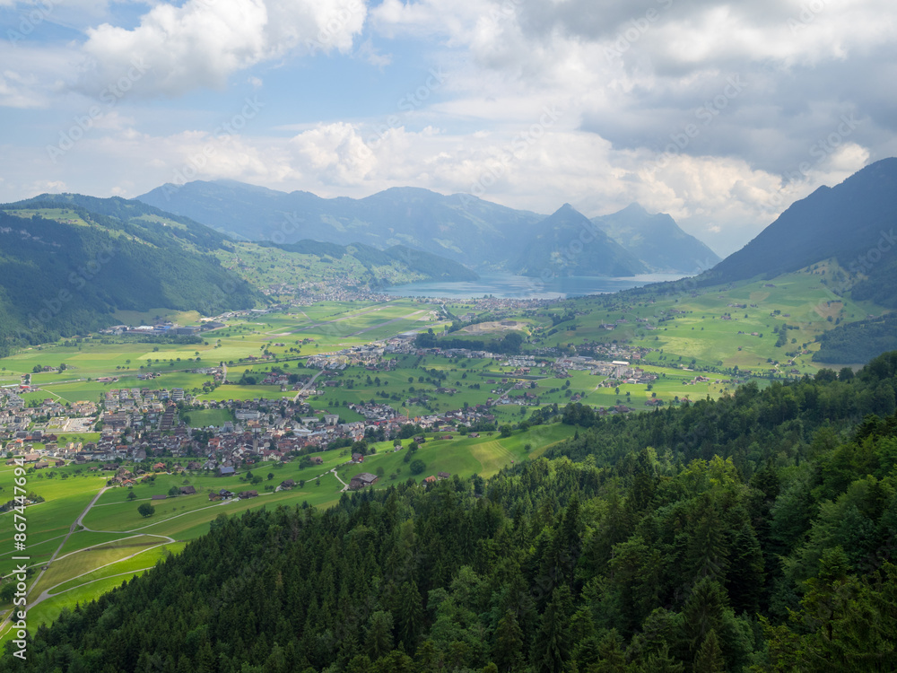 Fototapeta premium Green Swiss landscape