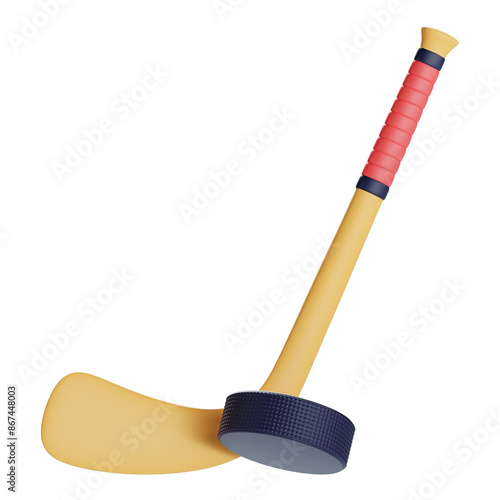 Photography ice hockey 3d icon illustration
