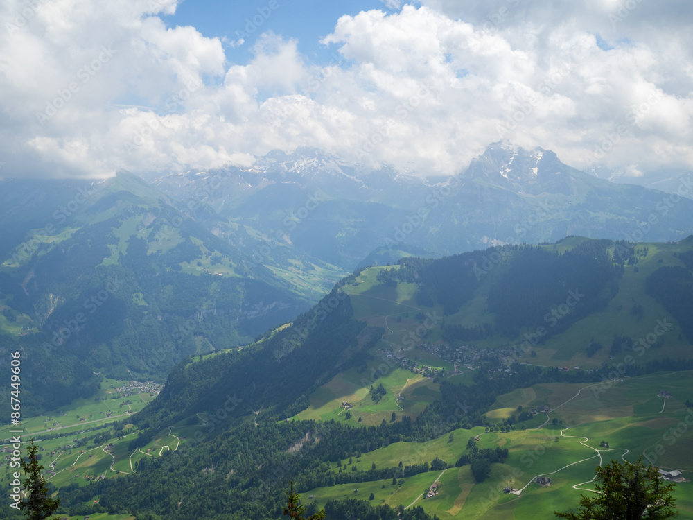 Swiss mountains landscape around Stanserhorn