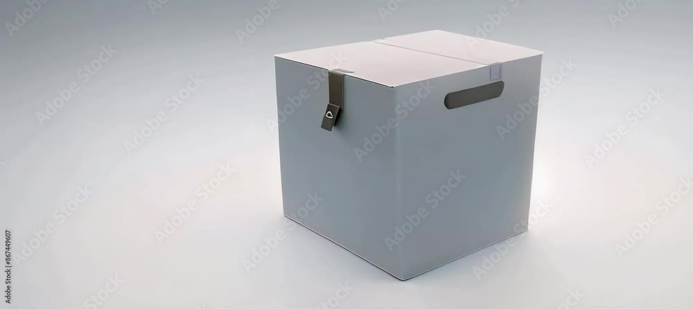 Sleek White Box with Security Lock Feature Sleek White Box with Security Lock Feature