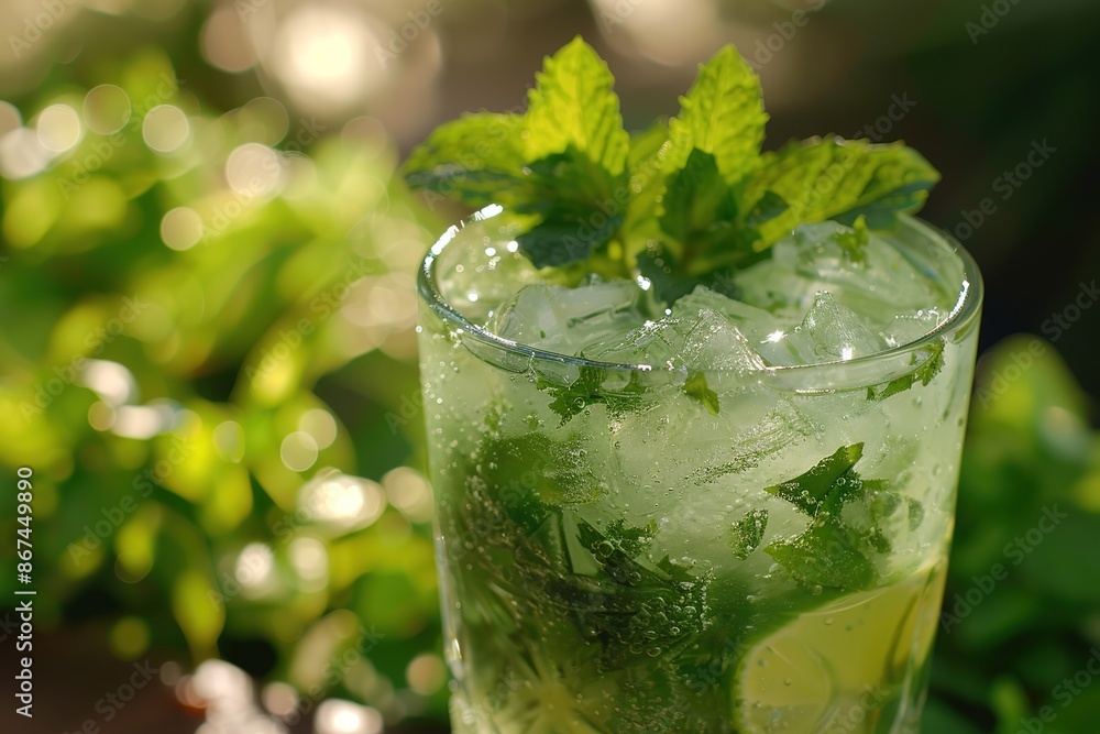 Advertising Photograph of a Fresh Mojito with Lime and Mint Advertising Photograph of a Fresh Mojito with Lime and Mint