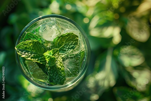 Advertising Photograph of a Fresh Mojito with Lime and Mint