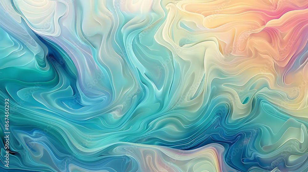 Fototapeta premium abstract illustration embodies mindfulness meditation with gentle swirling patterns in pastel soothing hues