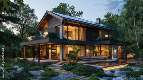 A smart home with energyefficient appliances and solar panels