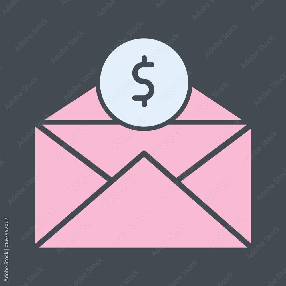 Mail Coin Vector Icon Mail Coin Vector Icon