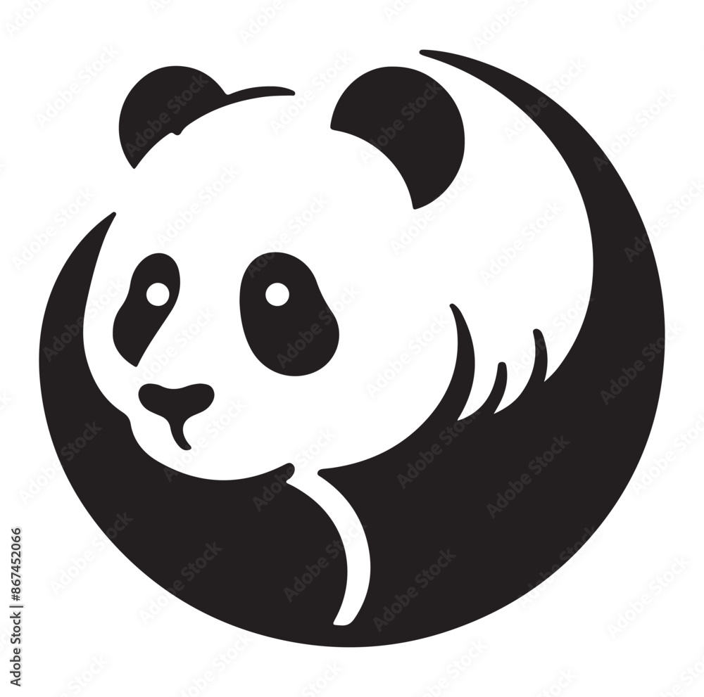 panda silhouette vector isolated on white background. panda silhouette vector isolated on white background.