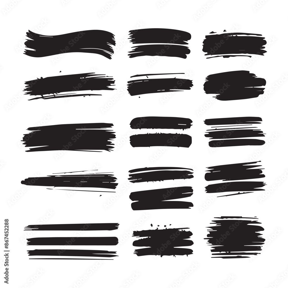 Free vector ink brush stroke collection Free vector ink brush stroke collection