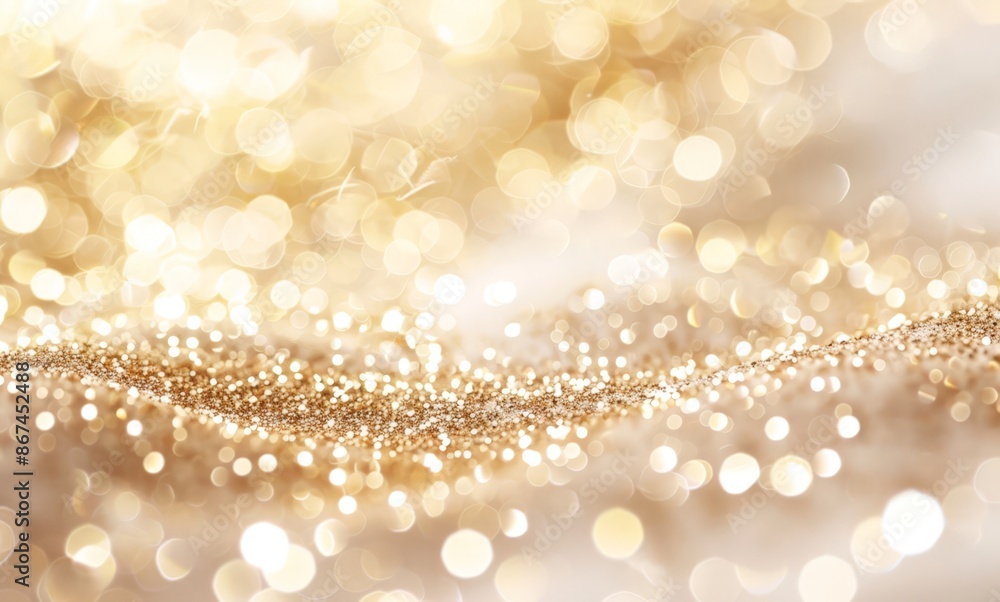 Celebratory Blurred Background with Gold Confetti Celebratory Blurred Background with Gold Confetti