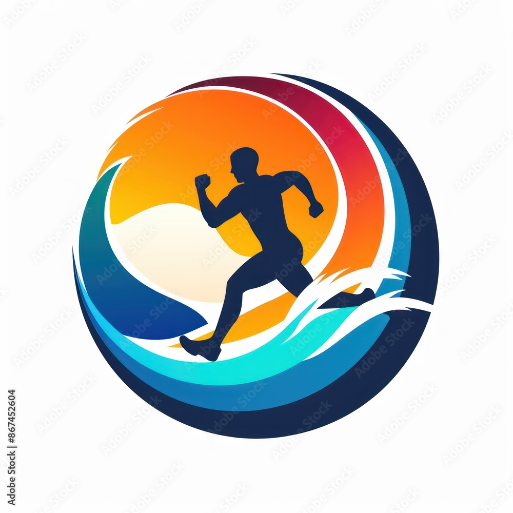 Running Man in a Wave of Colors Running Man in a Wave of Colors
