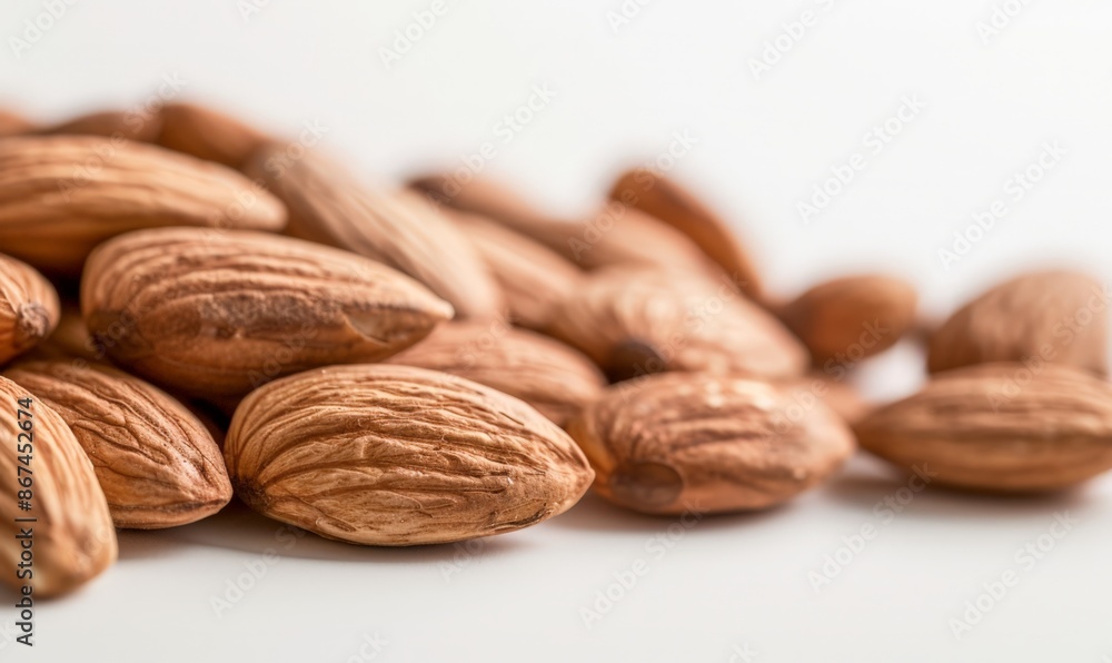 Premium Quality Nut Mix with Almonds on White Surface Premium Quality Nut Mix with Almonds on White Surface