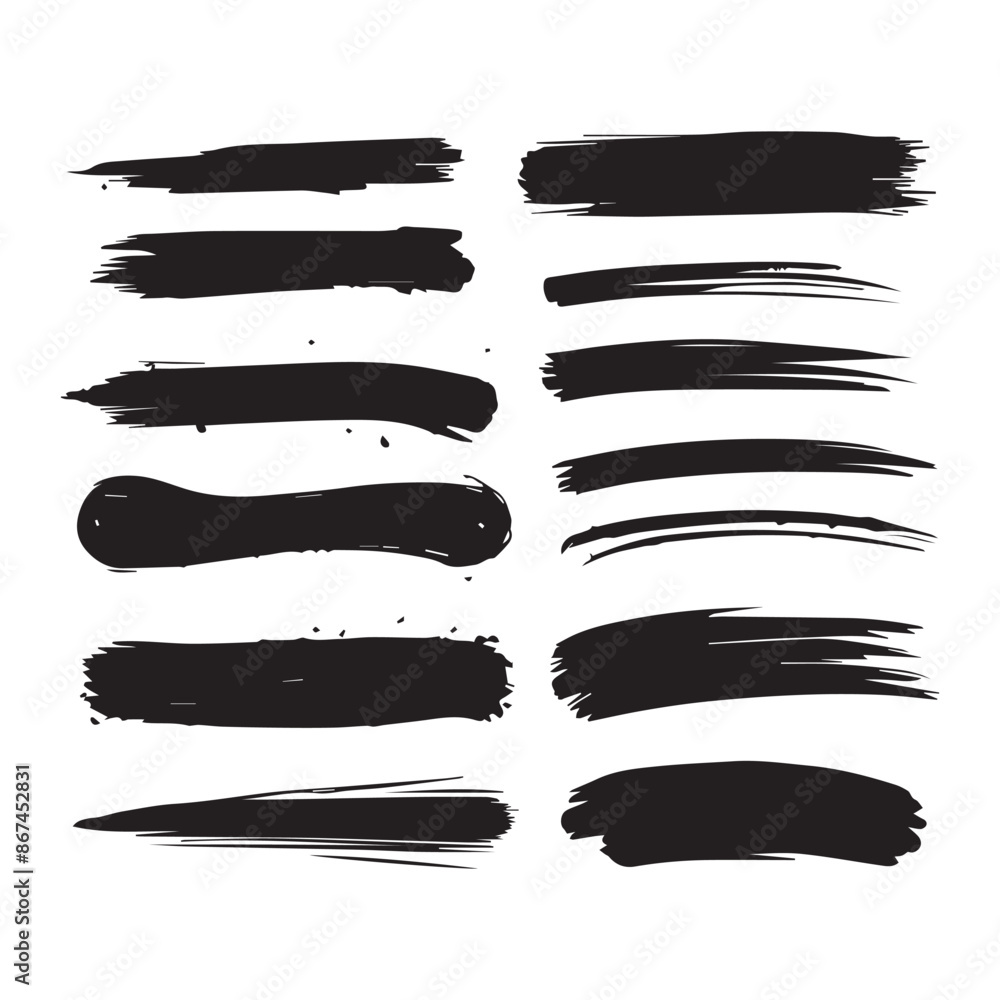 Free vector ink brush stroke collection Free vector ink brush stroke collection