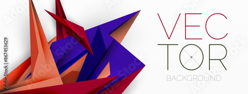 Minimal geometric abstract background. Low poly dynamic triangle design. Trendy techno business template for wallpaper, banner, background or landing
