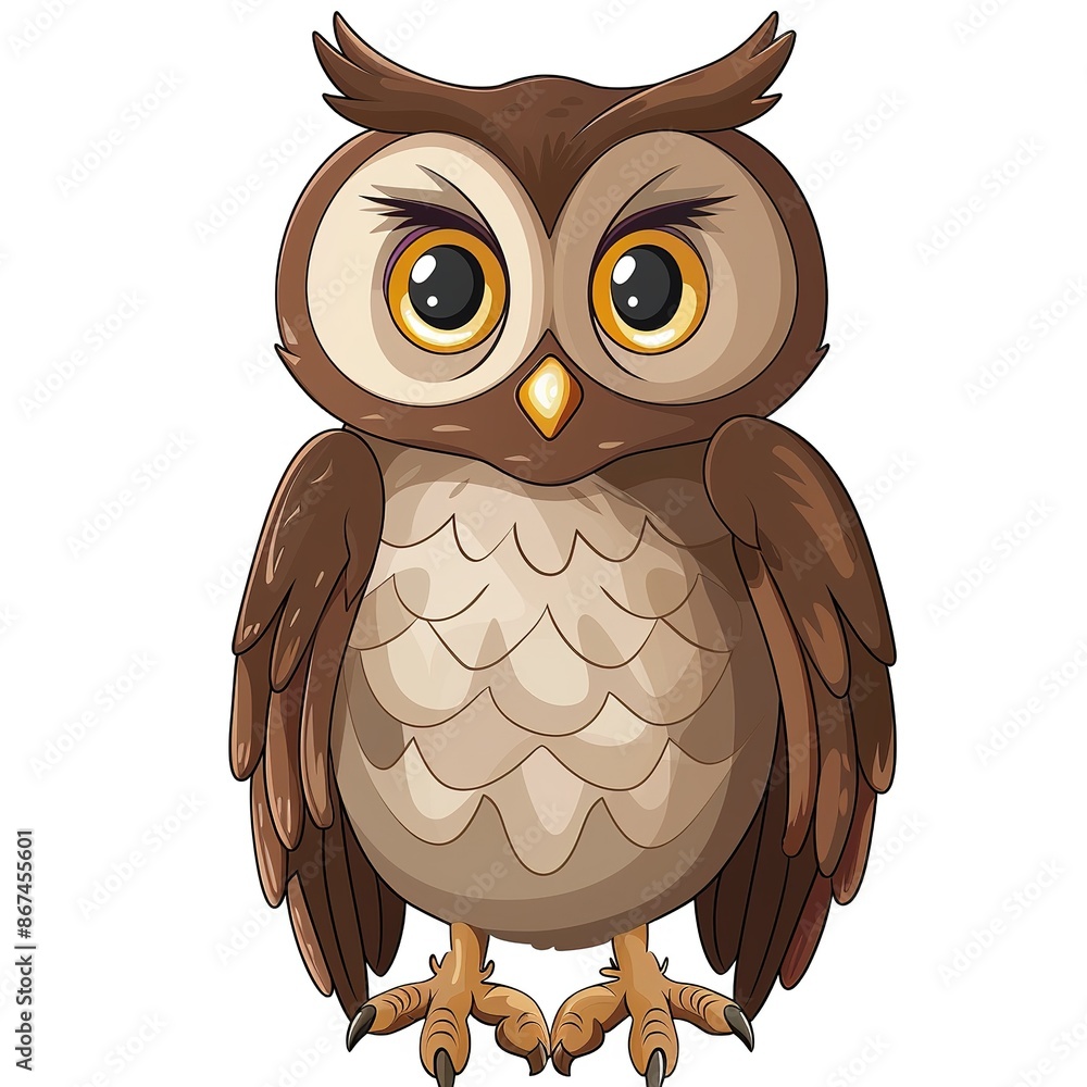 Naklejka premium Owl cartoon isolated whitebackground