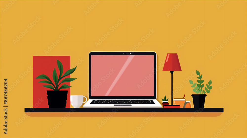 Obraz premium ノートパソコンとコピースペース