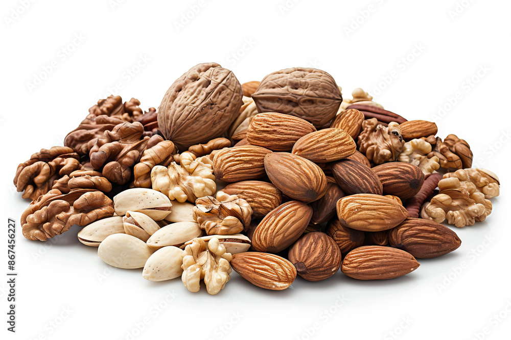 Assorted collection of fresh nuts including almonds, walnuts, and pecans, perfect for healthy snack options Assorted collection of fresh nuts including almonds, walnuts, and pecans, perfect for healthy snack options