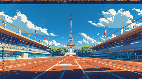 オリンピックと競技場の風景