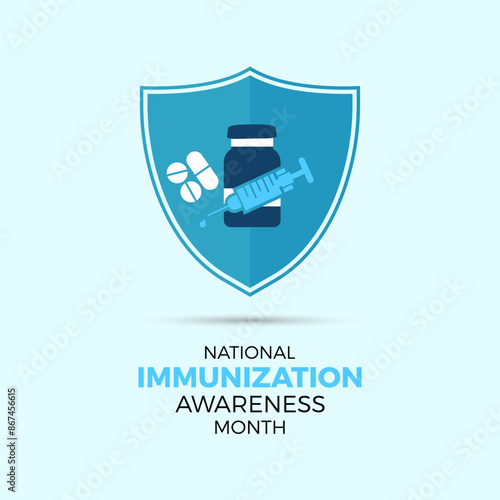 National immunization awareness month vector concept for banner, poster, background template design observed on august.