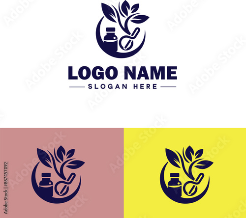 alternative medicine icon Holistic medicine Complementary medicine flat logo sign symbol editable vector