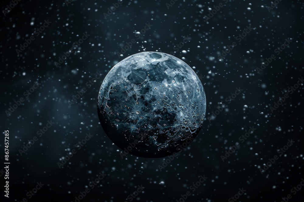 Moonlit Sky: Lunar Landscape with Starry Backdrop Moonlit Sky: Lunar Landscape with Starry Backdrop
