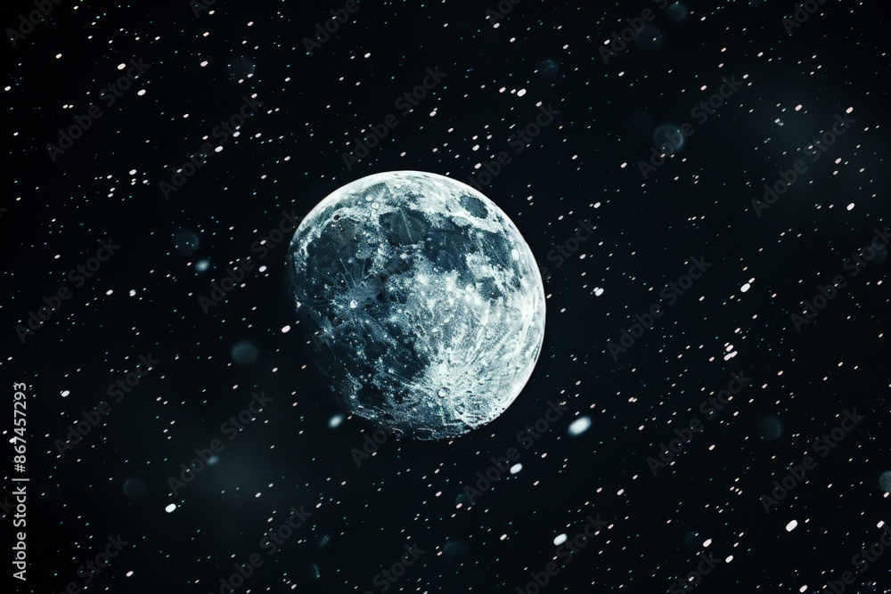 Ethereal Full Moon in a Starry Sky Ethereal Full Moon in a Starry Sky
