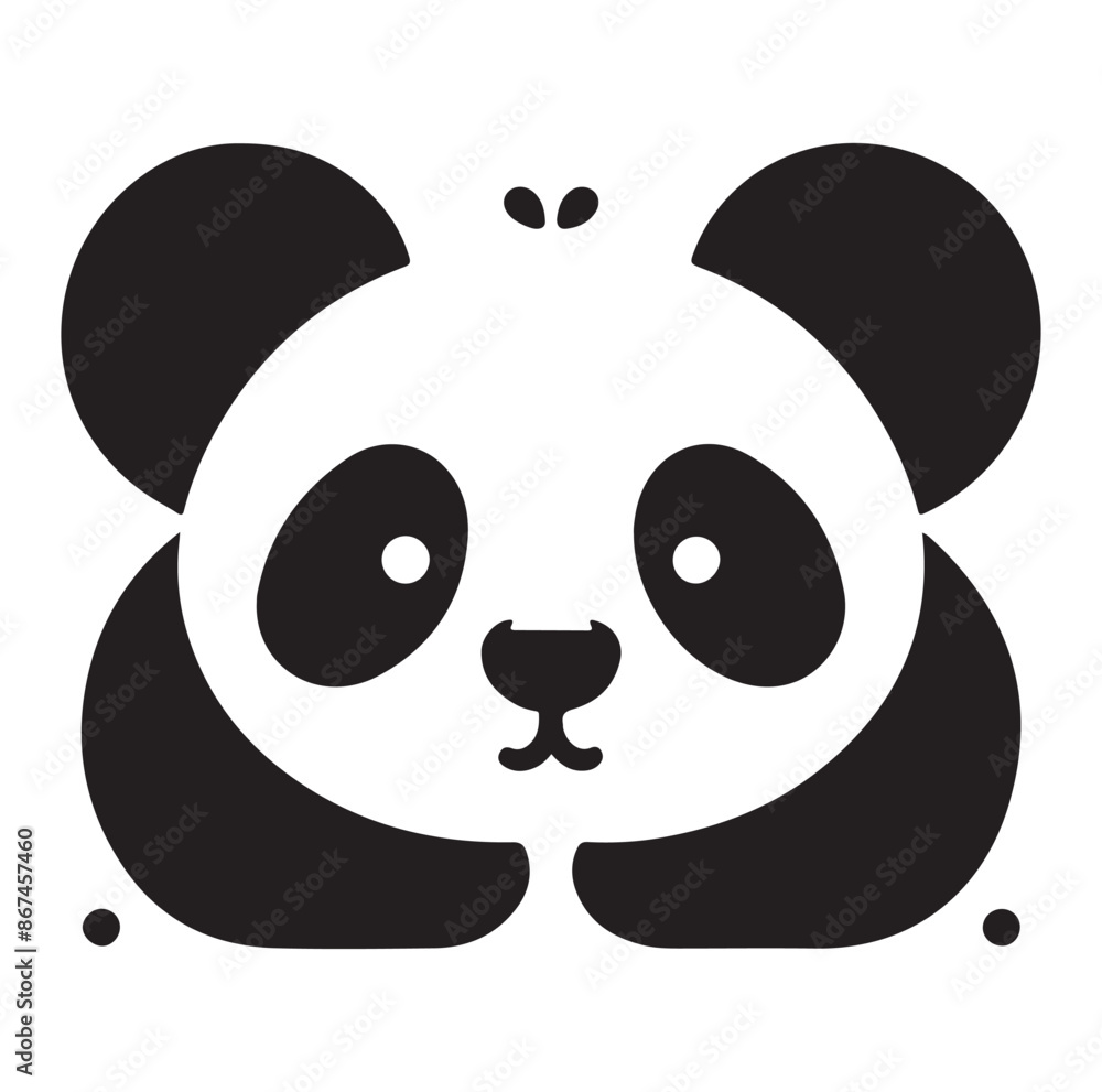 panda silhouette vector isolated on white background. panda silhouette vector isolated on white background.
