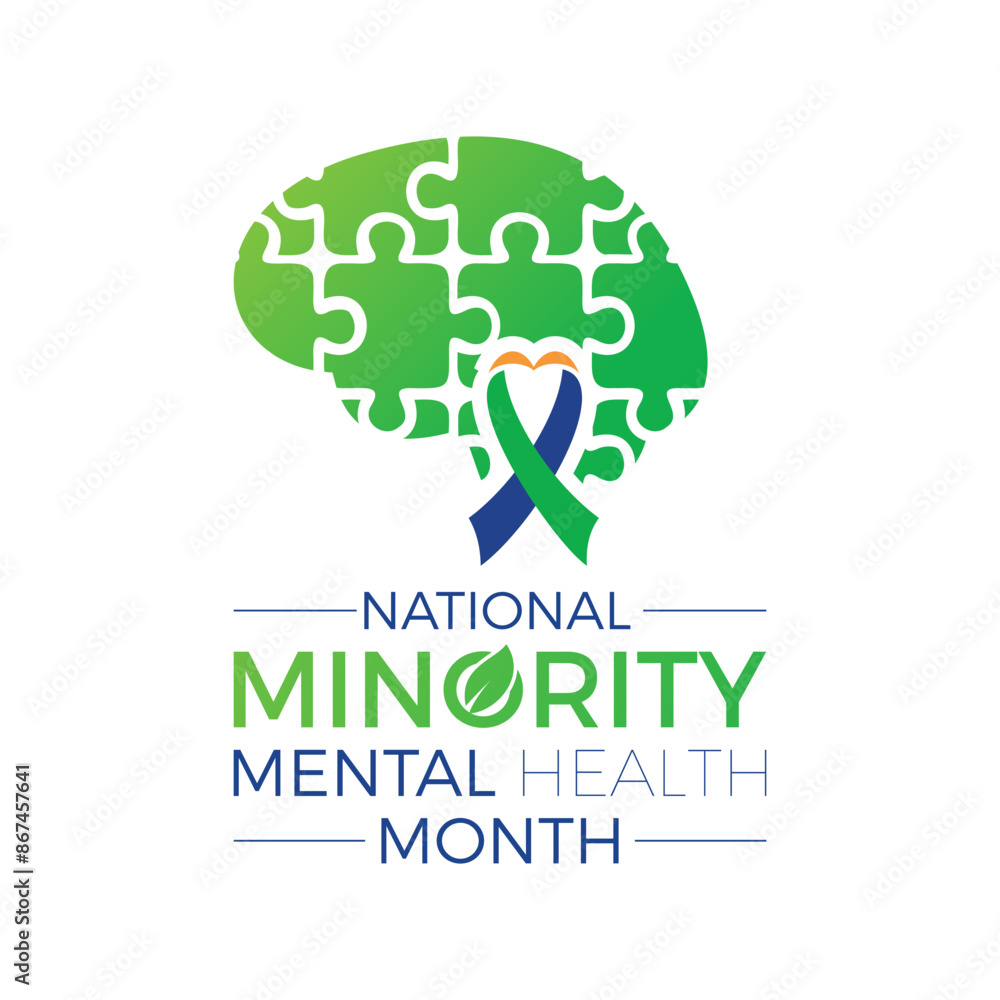 Minority Mental Health. Concept with health awareness vector template for banner, poster, card and background design. Minority Mental Health. Concept with health awareness vector template for banner, poster, card and background design.