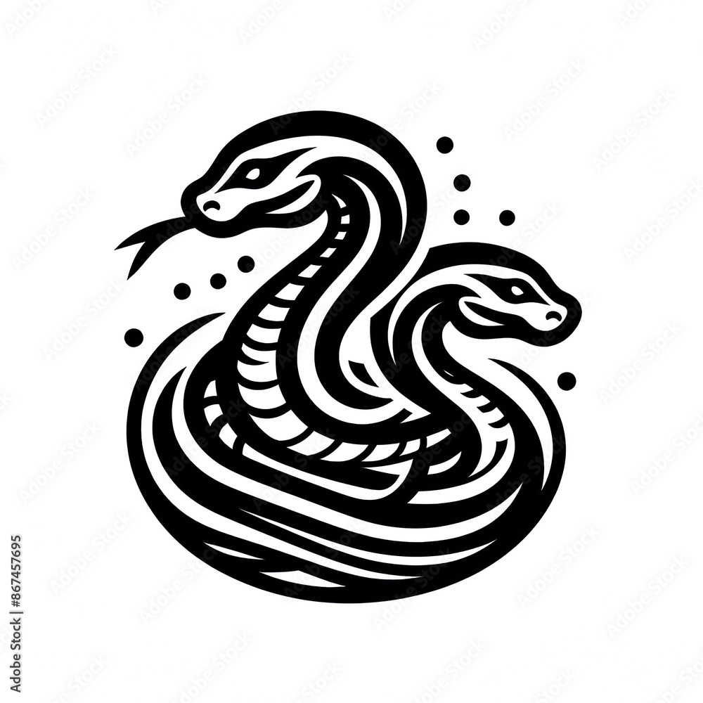 Fototapeta premium black and white snake tattoo