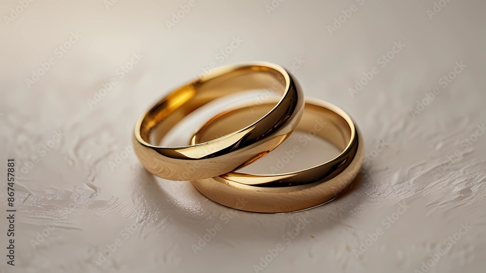 Golden Wedding Rings. Handcrafted pair of gold wedding rings isolated on white background.
Golden Wedding Rings. Handcrafted pair of gold wedding rings isolated on white background.