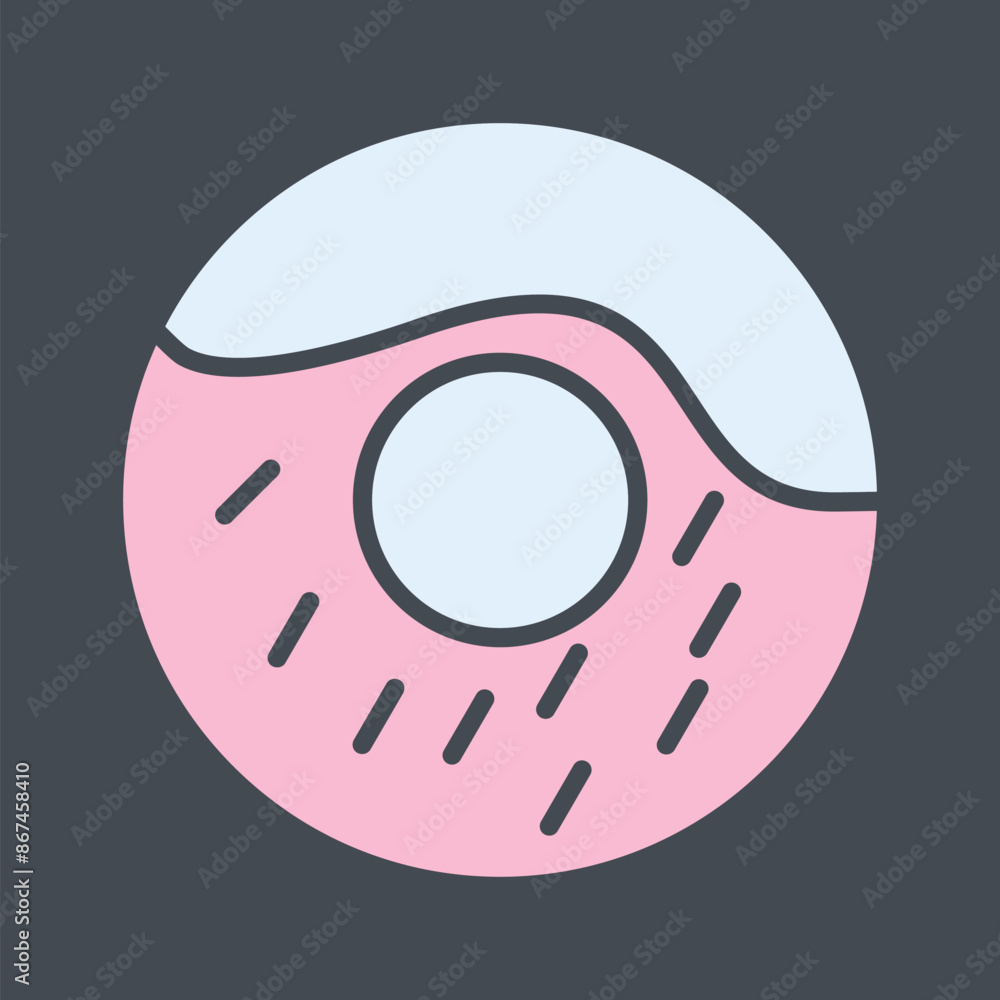 Cream Doughnut Vector Icon Cream Doughnut Vector Icon