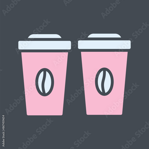 Two Coffees Vector Icon