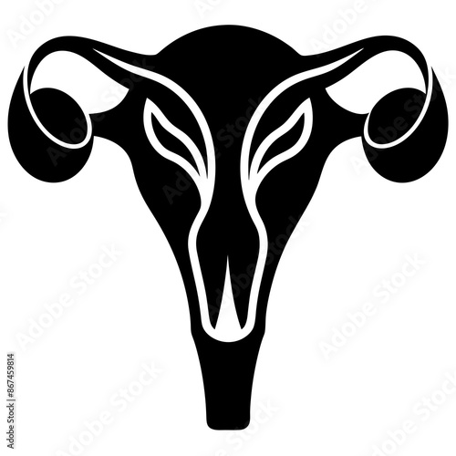 Silhouette of Ovaries in Female. Vector illustration 