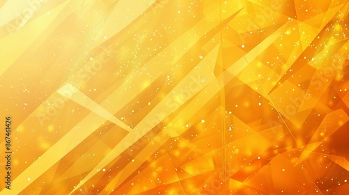 An abstract image featuring a golden background adorned with geometric shapes and sparkling dots, creating an energetic and visually stimulating effect. photo