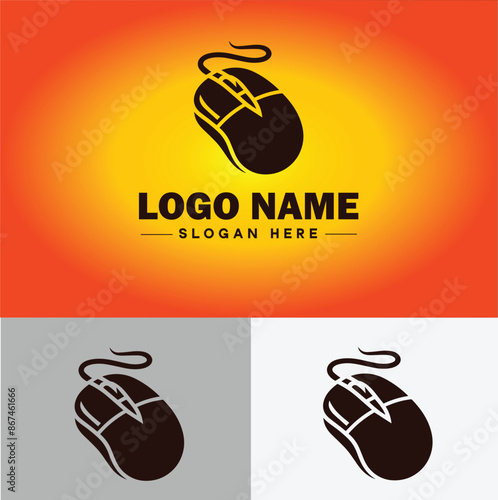 Computer mouse icon Mouse Pointer device Pointing device flat logo sign symbol editable vector